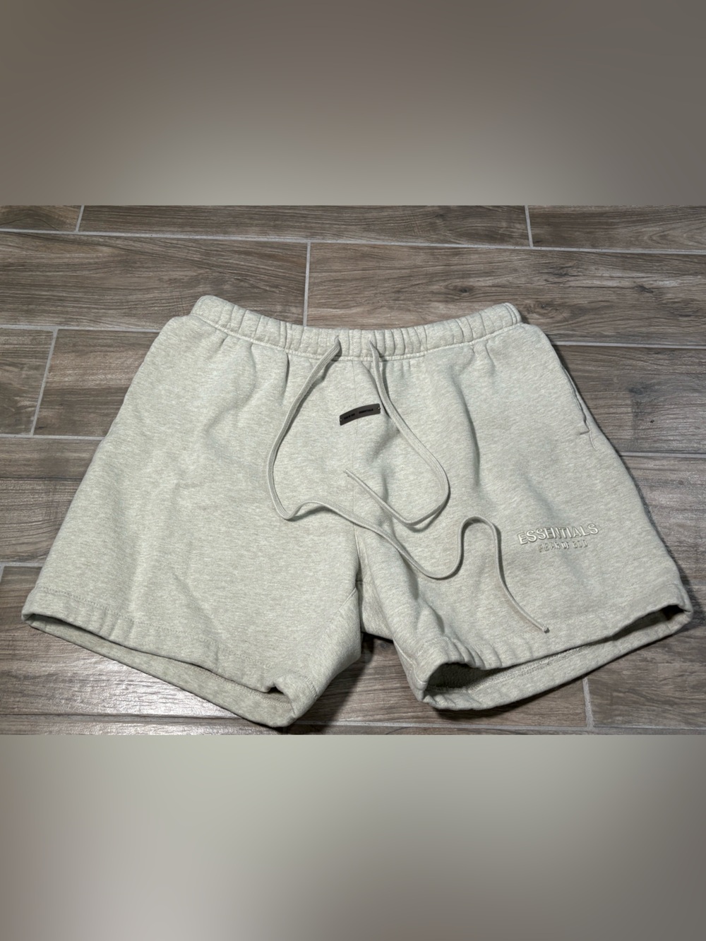 Fear of God Essentials Sweat Shorts Mens L Black Logo Drawstring Autnentic
